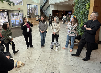 Family with young child receiving early hearing detection and intervention services